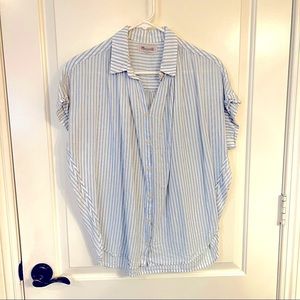 Madewell Blue White Striped Buttondown Shirt - Small